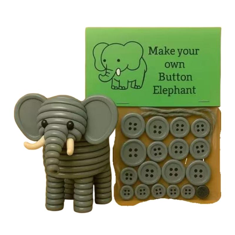 Animal Button Craft Set Complete Supplies for Handmade Ornament Art Project Home Decoration