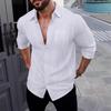 Spring/Autumn New Arrival Shirt Long-sleeved Collared Breathable Casual Men's Linen Pocket Shirt