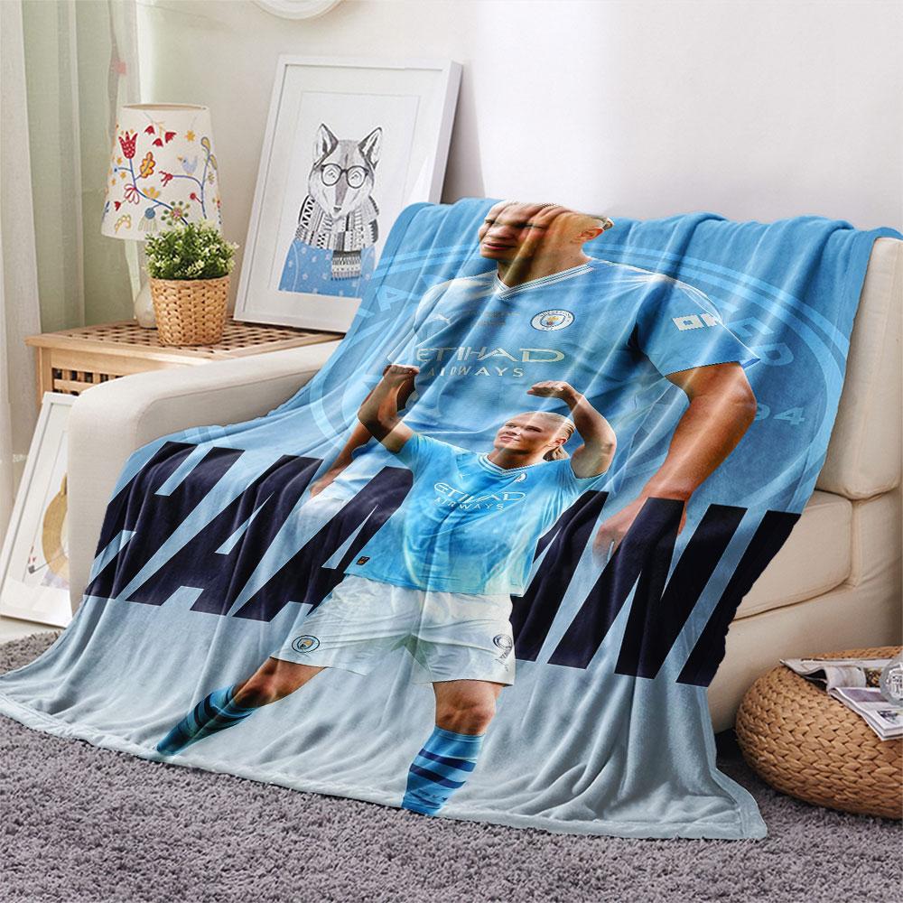 Haaland Football FlAannel Blanket, High Quality Comfortable for All Seasons, Home Decor, Warmth and Comfort