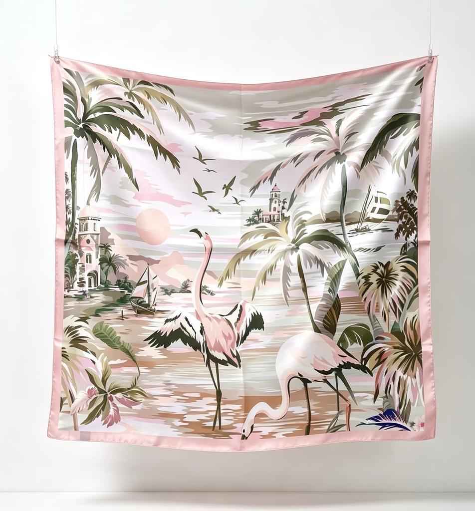 Beach sunset fashion silk scarf print 91CM silk square scarf decorative scarf scarf versatile shawl silk scarf