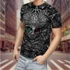 Summer Round Neck 3D Aztec Inspired Pattern Print Top Fashionable Casual Short Sleeved Men's T-shirts