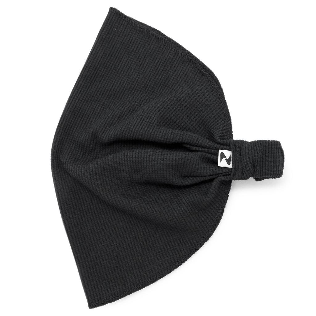 Zakushon Wide Waffle Bandana Made in Black Hairband, Japan,