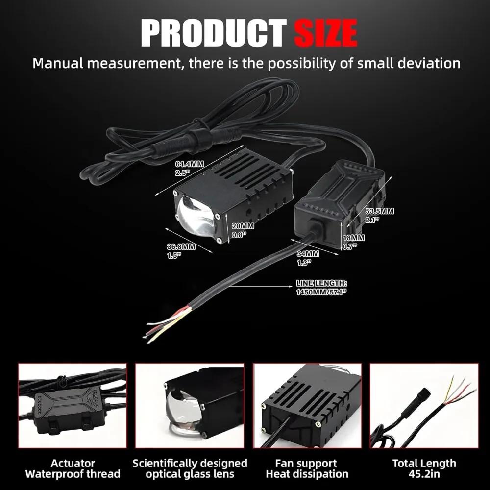 2Pcs Mini Grille Spotlight LED Headlight Bumper Fog Lamps Auxiliary 5500K 3000k Projector Lens Work Light Waterproof Driving Light,