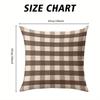 Mocha Plaid Square Jacquard Pillow Cover for Sofa Office Waist Cushion Cover Home Decorative Pillowcase