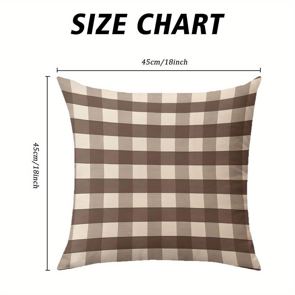 Mocha Plaid Square Jacquard Pillow Cover for Sofa Office Waist Cushion Cover Home Decorative Pillowcase