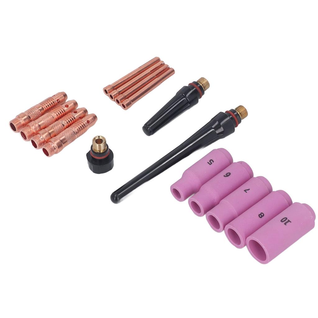 16PCS TIG Welding Torch Accessories Kit Copper Ceramic Plasma Cutter Torch Consumables for WP 17 18 26