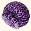 1PC Hair Bonnet Printed Leopard Double Layer Satin Splicing Hair Bonnet For Sleeping For Curly And Straight Hair