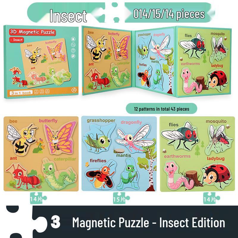 Magnetic Puzzle Board for Kids Ages 1-6: Early Education & Logic Development
