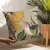 2 Natürliche Pflanzen-, Vogel- und Blumen-Drucke Kissenbezug Heim Wohnzimmer Dekoration Leinen Kissenbezug Kissenbezüge Kissenbezug