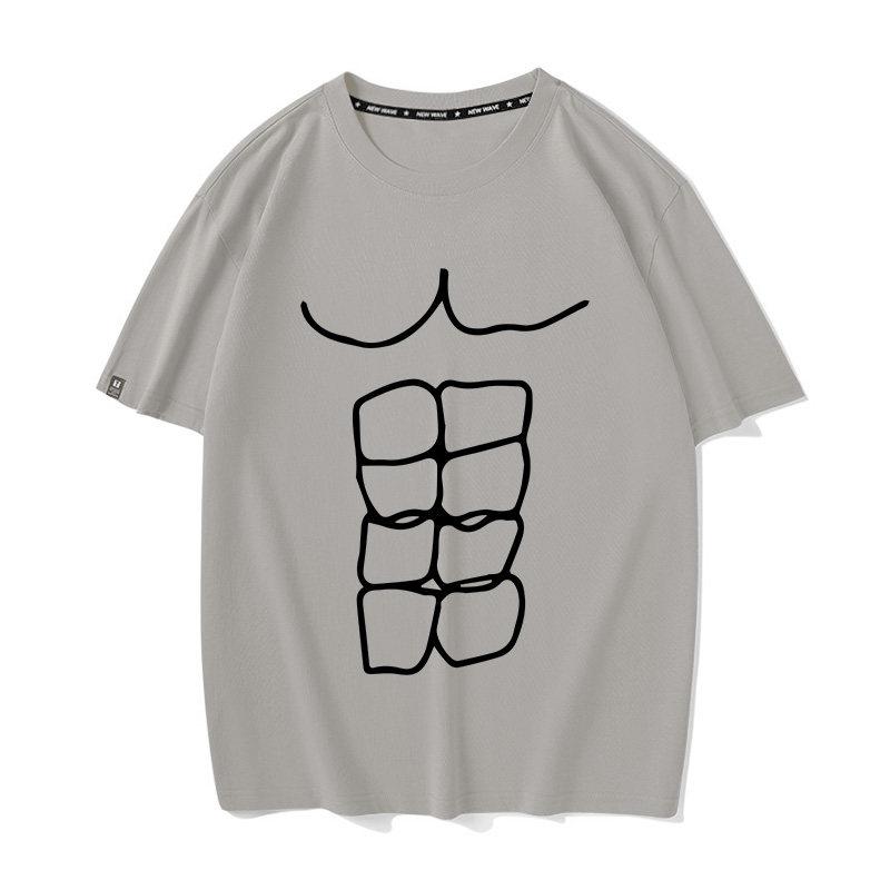 Eight Pack Abs Short Sleeved Tshirt Fun And Funny Clothes Fitness Muscle Pure Cotton Spoof Unisexs And Unisexs Tshirt