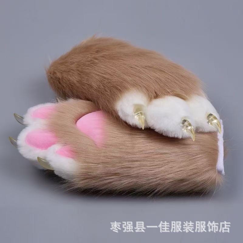 New Finished Animal Claws Squeak with Nails Furry Animal Claws Gloves Colored Cosplay Cat Scratch Gloves Squeak