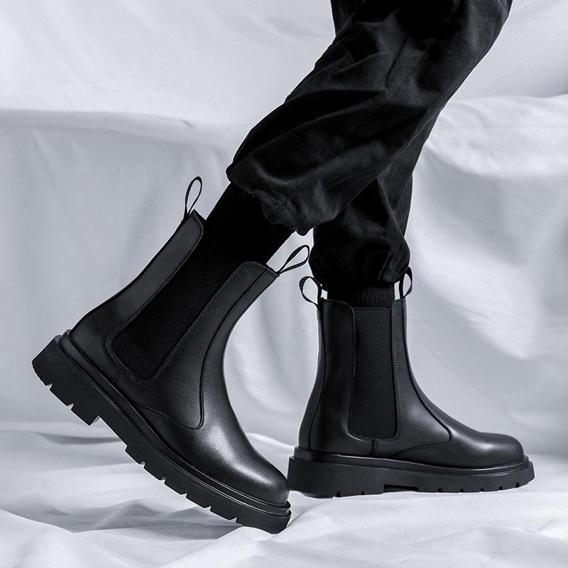 Chelsea boots men's autumn cigarette boots high-top cotton boots Martin boots men's British style platform ins tide 4501-R