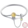 Real 925 Sterling Silver 17-20CM Butterfly Pet Ocean Starry Sky Original Bracelet Fit for Wedding Fine Jewelry DIY Making