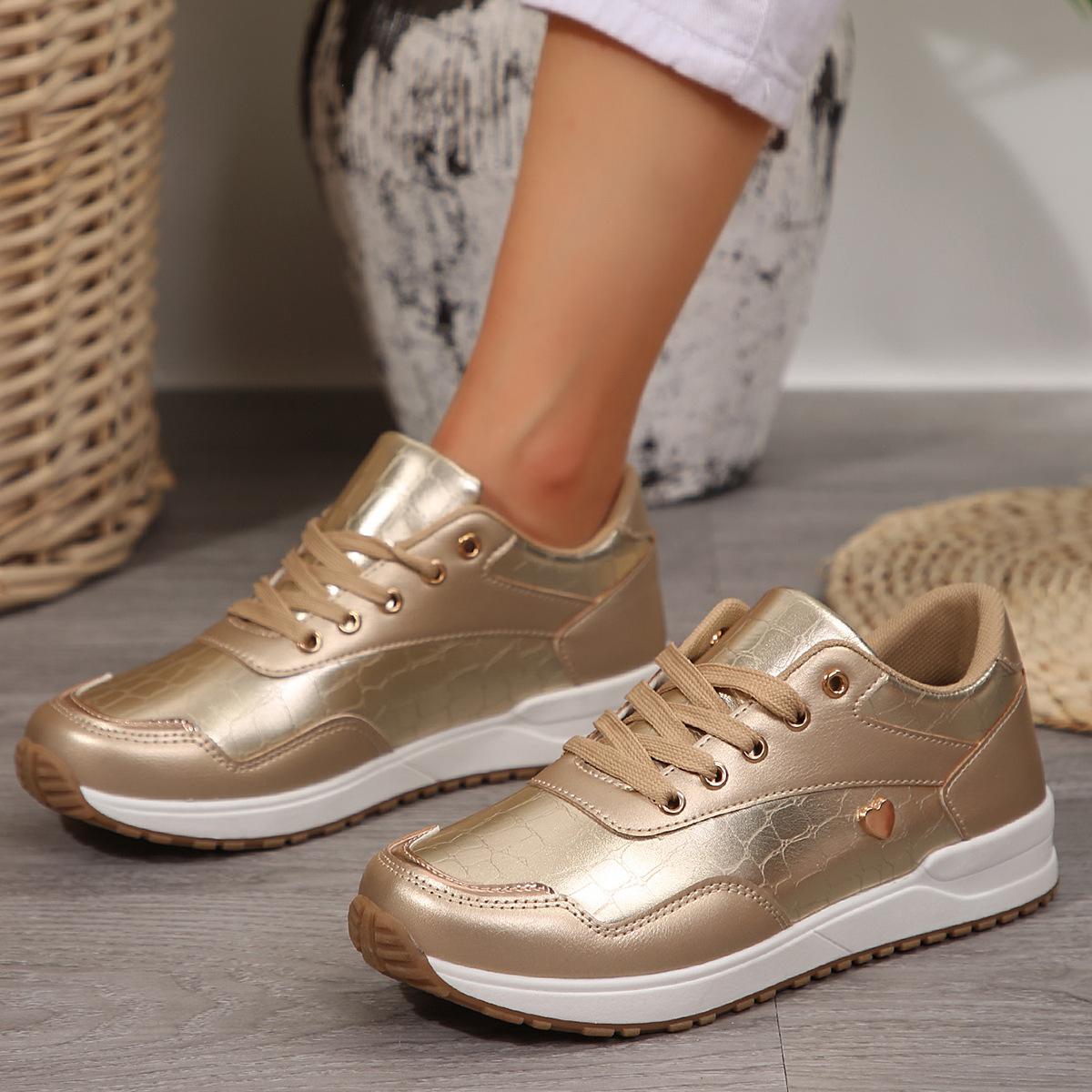 Мода 2024 года женские сетчатые кроссовки пэчворк шнуровка плоские туфли для женщин — фото 4