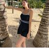 Source 1011 New Black and White Small Fragrant Skirt Belt Conservative Boxers Hot Spring Vacation Swimsuit Women