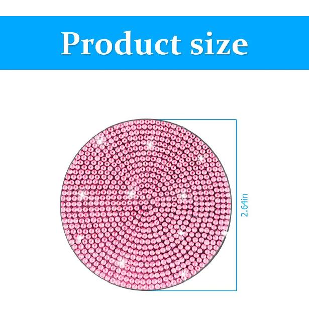 2PCS Bling Car Cup Holder Coaster, Crystal Rhinestone Non-Slip Ert Auto Cup Pads, Sparkling Vehicle Decor Bottle Mat Accessories For Women Girls,