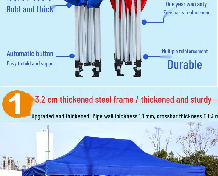 Foldable 3x3 Semi-Automatic Outdoor Tent: Sunshade, Rain Shelter, Customizable Exhibition Stall Umbrella