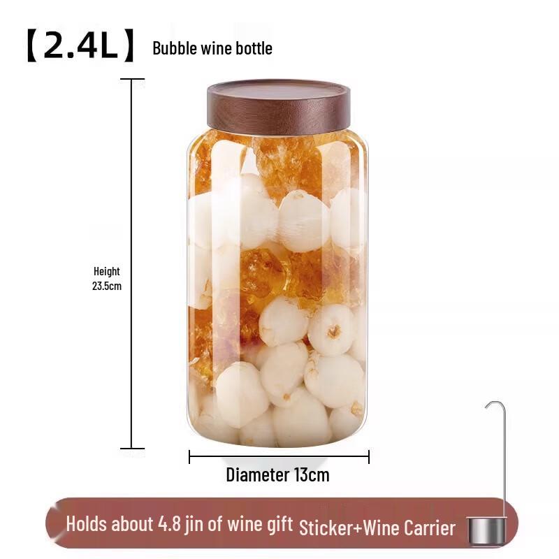 

ZISIZ 2.4L Glass Fruit Wine Brewing Jar