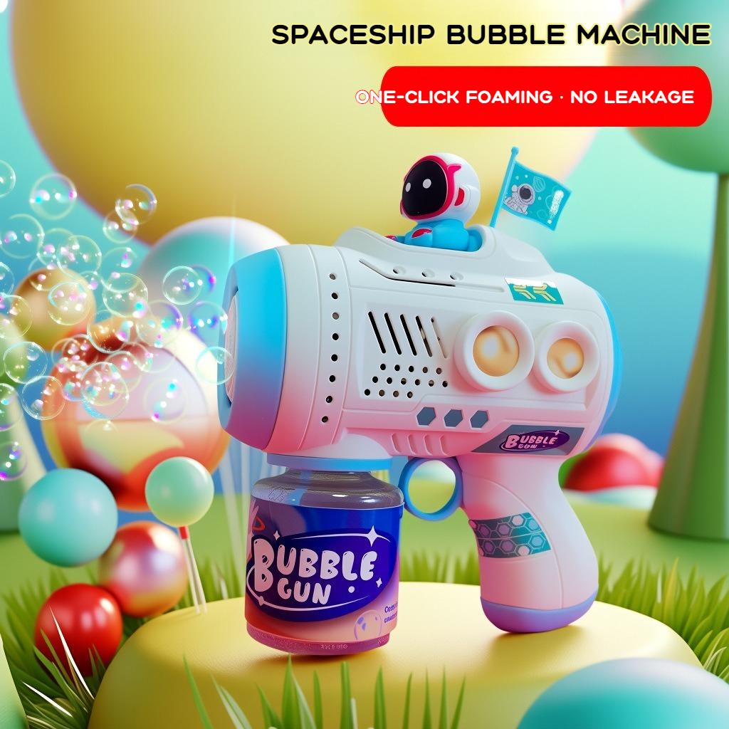 Hot Stitch Electric Bubble Gun Kids Toy Bubbles Machine Automatic Soap Blower With Light Outdoor Toy Boys Girls Birthday Gift