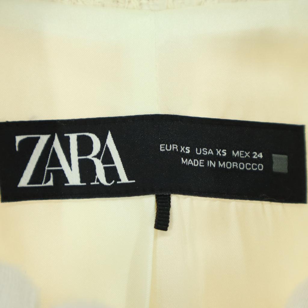 Beauty products ZARA Long sleeve Tweed jacket XS Ivory ribbon Women Used