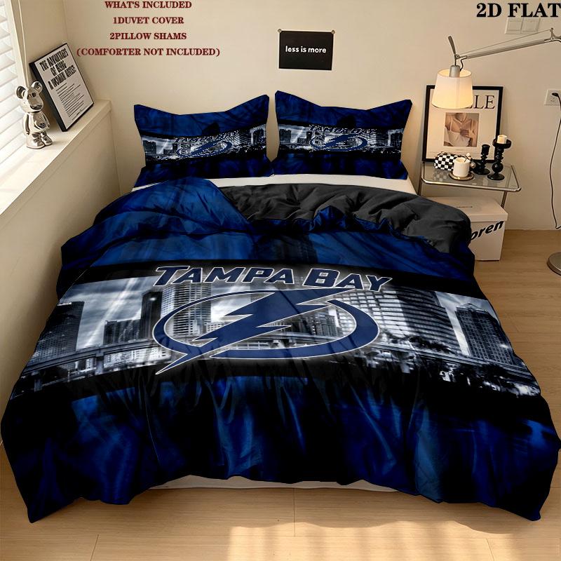 Tampa Bay Muster Bettwäsche Steppdecken-Set Bettdeckenbezug Kissenbezug Heimdekoration Geburtstagsgeschenk (1 * Bettbezug + 2 * Kissenbezug ohne Füllung)