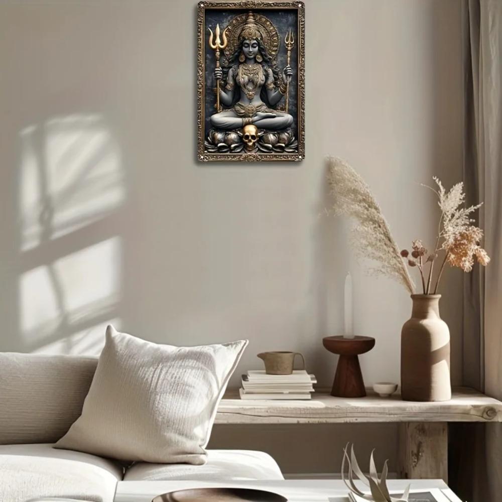 VintageKaliAlumSign Vintage Indian Goddess Kali Square Aluminum Sign - Decorative Wall Poster, Perfect for Bar/Restaurant