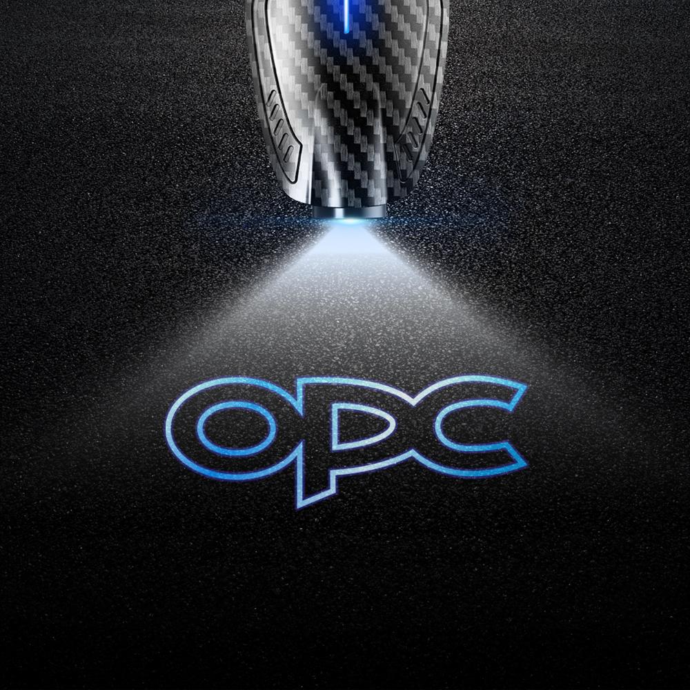2pcs USB Rechargeable OPC Line Logo Car Door HD LED Lamps Projector Courtesy Welcome Lights For Opel Zafira Insignia Mokka Regal
