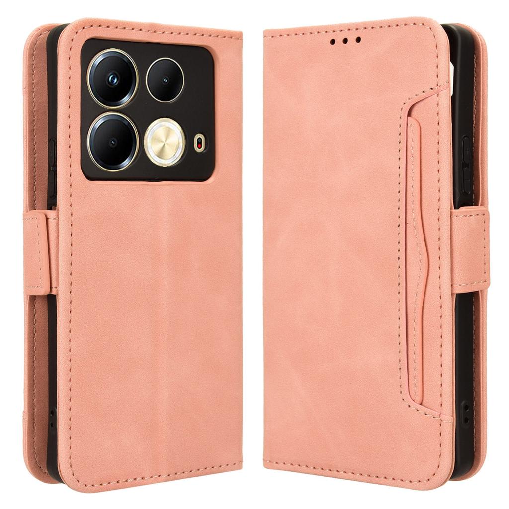 For Infinix Note 40 X6853 Case Shock-Absorbent Leather Phone Shell with Multiple Card Slots
