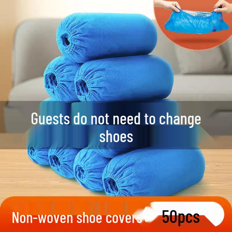 Disposable Non-Slip Indoor Overshoes for Adults and Children - Thickened, Anti-Static, Wear-Resistant, Non-Woven Foot Covers for Guests
