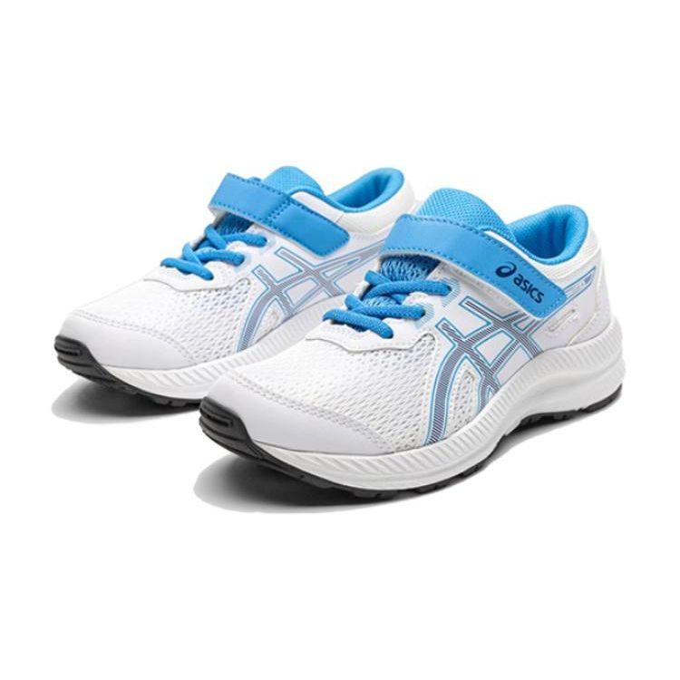 Asics Gel-Contend 8 Ps Comfortable Lightweight Daily Outdoor Running Shoes Kids Sneakers Blue White 1014A258-107