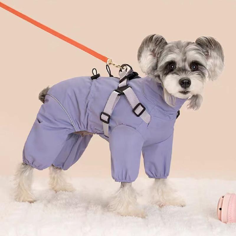 

Winter Dog Jumpsuit Schnauzer Clothing Pomeranian Poodle Bichon Corgi Shiba Inu Border Collie Dog Clothes Rompers Pet Apparel S фиолетовый