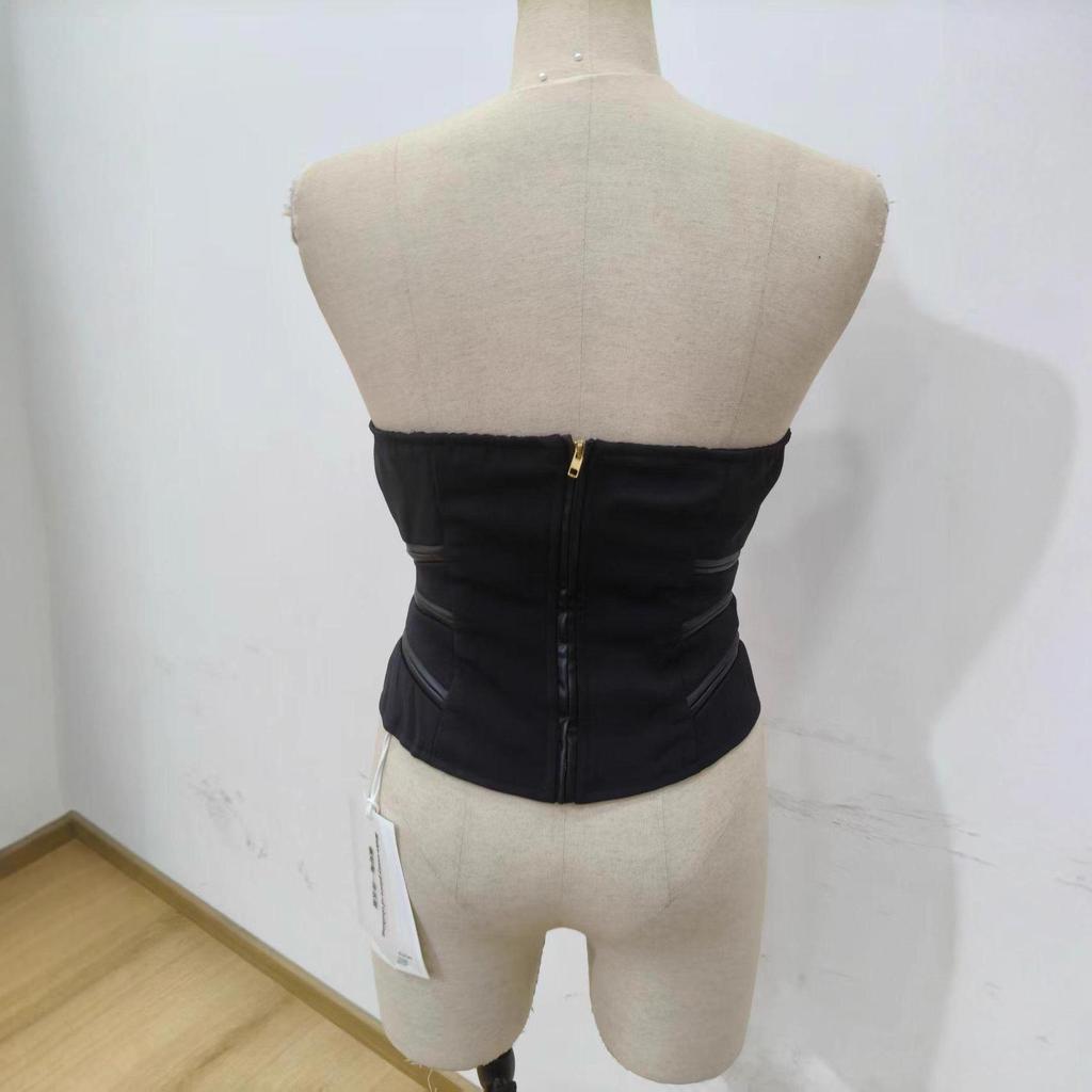 TZ7197 Pure Desire V-Neck Tube Top: Women's Chic Slim-Fit, Sweet and Sexy Fashionable Vest