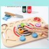 Kitchen Toy Wooden Set With Snack And Bbq Play Food For Children Fun Learning