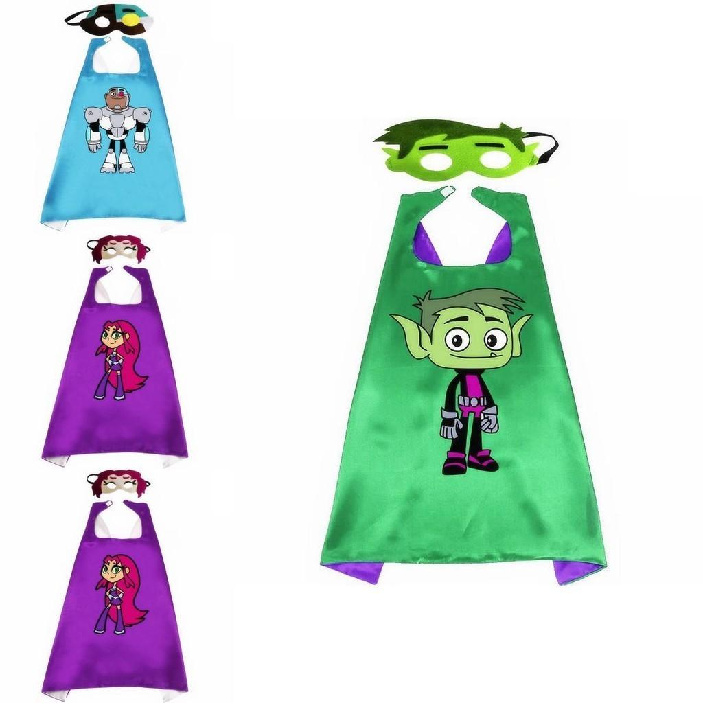 Vibrant Teen Titan Anime Superhero Costume Set With Cloak And Mask For Kids