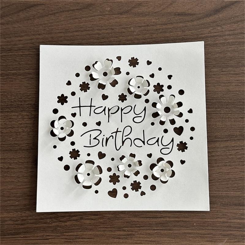Birthday Flower Metal Die Cuts Carbon Steel Cutting Dies Embossing Stencils for Card Journal Scrapbooking Decorations