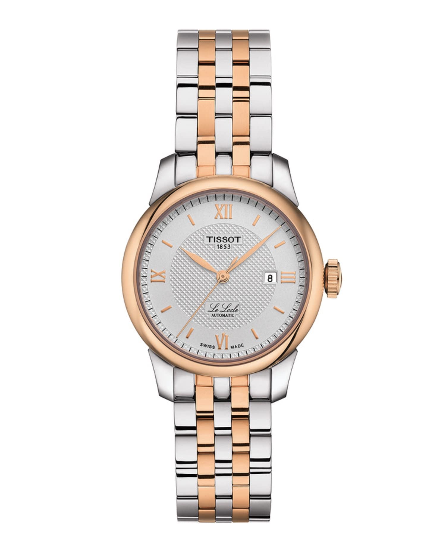 

Жіночий автоматичний годинник Tissot Le Locle з браслетом (T0062072203800) - Срібний циферблат