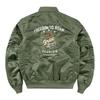 Autumn Men MA-1 Flight Bomber Jacket Badge Embroidery Patches Rib Knit Collar Zip Up Windproof Army Pilot Military Streetwear Casual Outerwear Coat