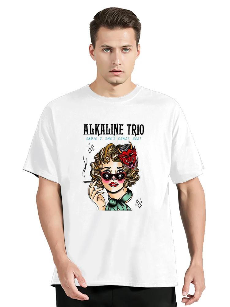 New Cotton T-Shirt Men Alkaline Trio With Black Top Klassisch Heartskull Casual Top TShirt Clothing Oversized Tees