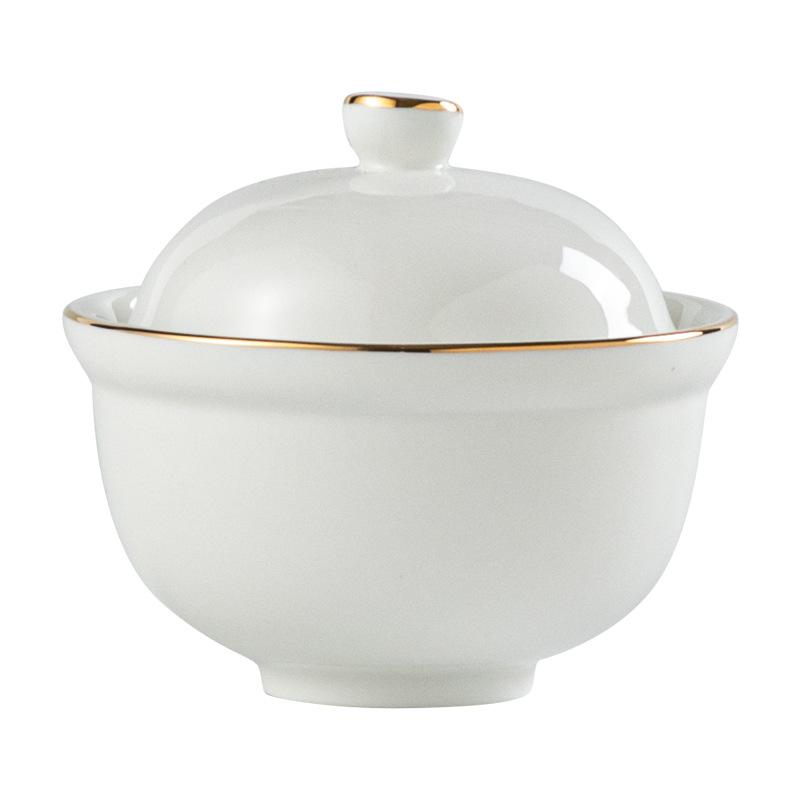 Creative Ceramic Cup Yulong Yipin Stew Cup Pumpkin Cup Hotel Restaurant Household Soup Soup Cup White Porcelain With Lid