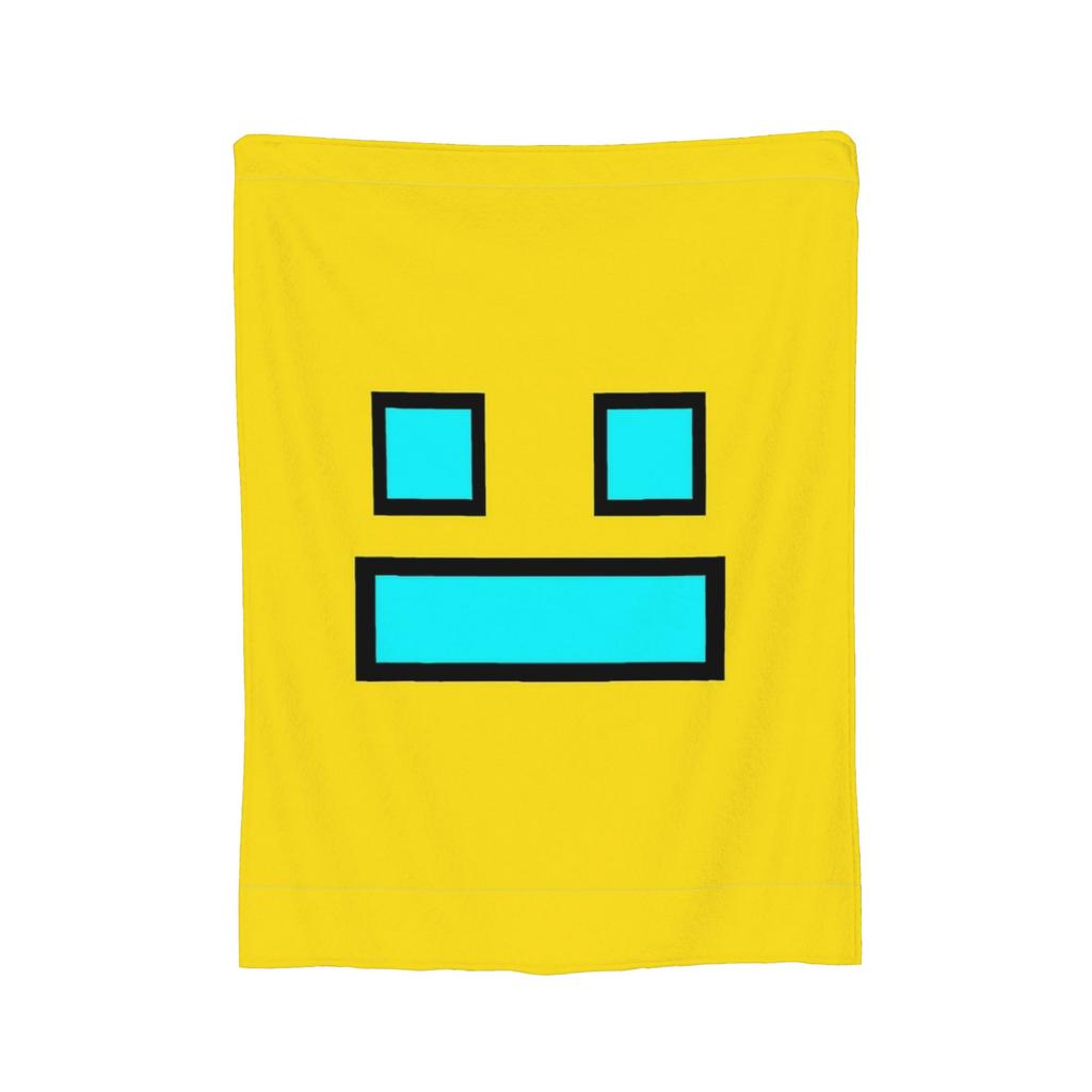 Coperta in Flanella Geometric Dash Old School Gaming, Coperte Geometry Dash per Letto Ufficio Trapunta Ultra-Morbida,