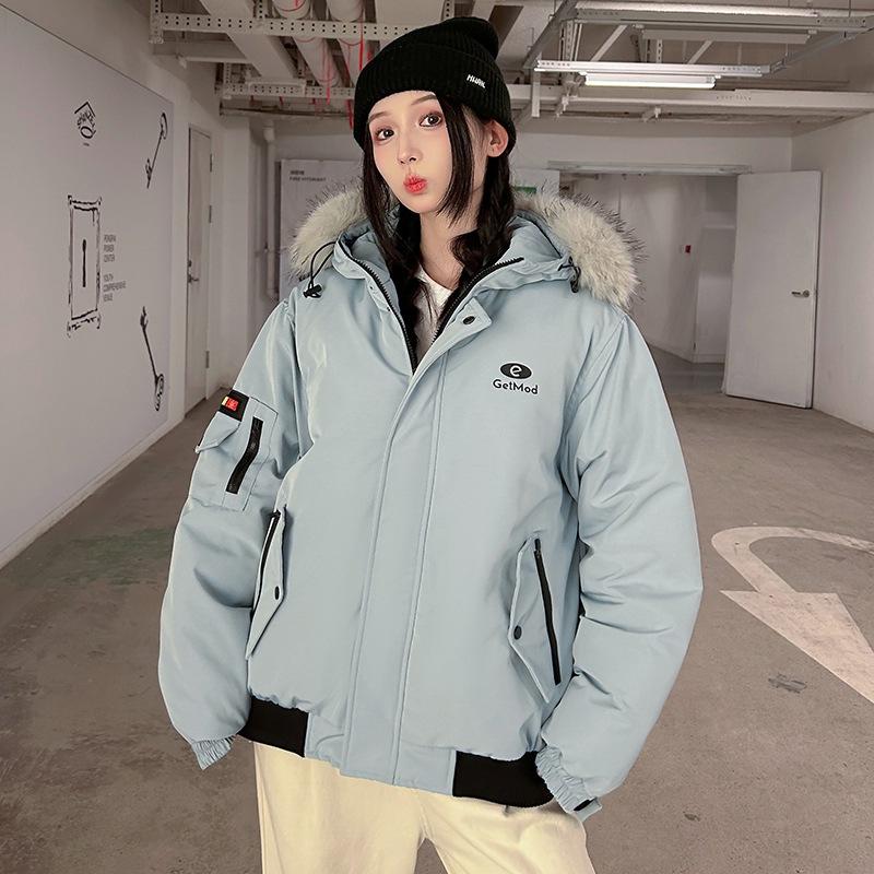 Popular sweater-neck cotton-padded clothes for women's short models, new tooling cotton clothes in winter, loose and thickened small men.