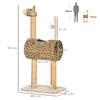 Giraffe-Designed Cat Tree, with Scratching Posts, Cat Tunnel, Toy Ball - Beige