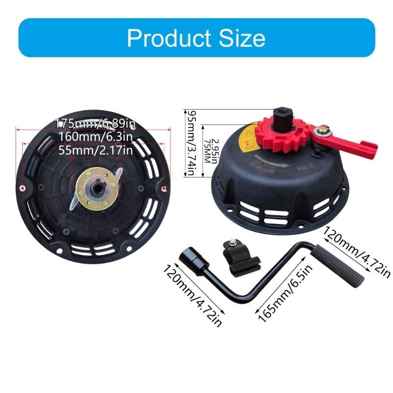 Hand Cranked Starter Eliminating Pull Rope Operation Compatible for 168 170F Gasolines Engines Plastic Case for Generator