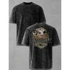 Men'S T-Shirt Washed, Vintage Casual Pattern Printed Loose And Comfortable Bottomed Shirt, Suitable for Daily Leisure, a Must for Gifts