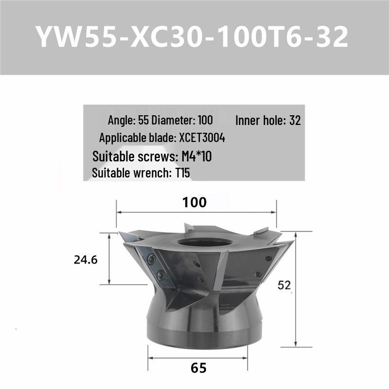Long-Edge Dovetail Cutter Holder for XCET3004 Milling: 55°, 60°, 75° V-Groove & Disc Bottom Cleaning