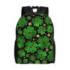 Lucky Shamrock Four Leaf Clover St Patricks Day Schoolbag Men Sporty Fashionable Mochila Large Capacity Bag Back To School