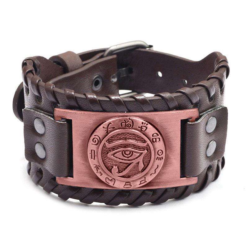HNSP Wolf Rune Wrap Viking Leather Bracelet For Men Vintage Wide Bracelet Male  Accessory