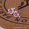 Flower Zircon Earrings, Pearl Studs, Ladies' Heart-shaped Geometric Set with Zirconia Gemstone Accessories Earrings