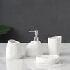 Set da 4/5 Pezzi Set Completo Moderno Ceramica Argento e Oro Set di Accessori da Bagno con Dispenser di Sapone per Arredamento Casa Moderna
