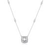 Bague Ringen S925 Silber Set 1ct Moissanite Rand Traum Thema Quadrat Anhänger Mode Kragen Knochen Kette Zubehör Geschenk